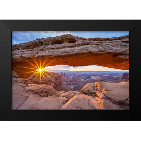 Sunrise at Mesa Arch - Canyonland National Park Black Modern Wood Framed Art Print by Uthaiah, Dheeraj