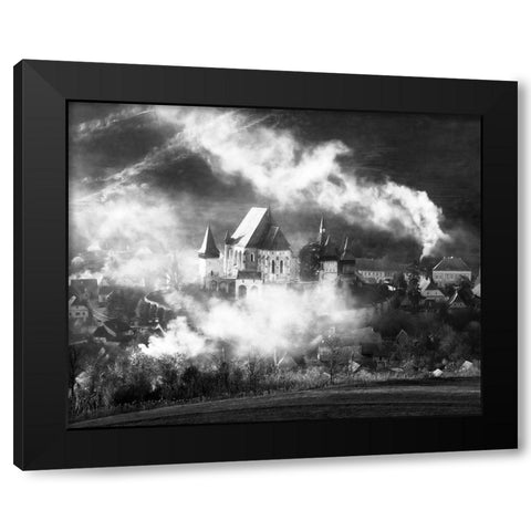 Biertan Black Modern Wood Framed Art Print by Prioteasa, Sebastian