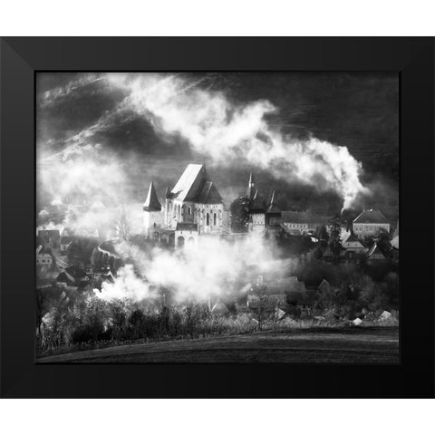 Biertan Black Modern Wood Framed Art Print by Prioteasa, Sebastian