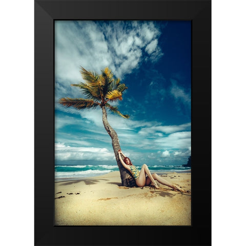 All I need is a palm tree and a cool breeze Black Modern Wood Framed Art Print by Bolgov (Axe), Ruslan