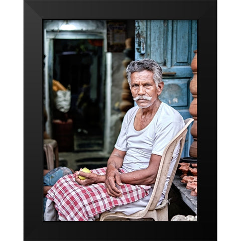 Indian Potter Black Modern Wood Framed Art Print by Avila, Fernando