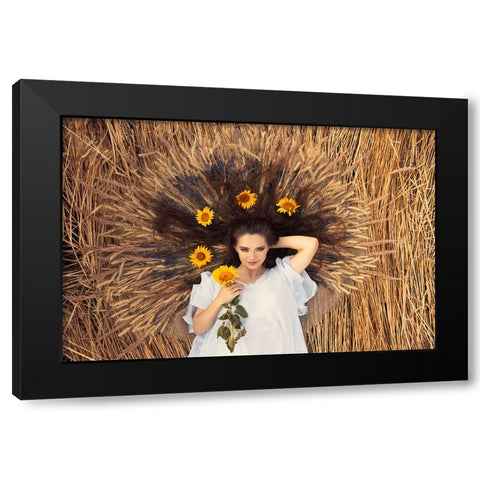 Natasha Black Modern Wood Framed Art Print with Double Matting by Bogdan R, Mihai