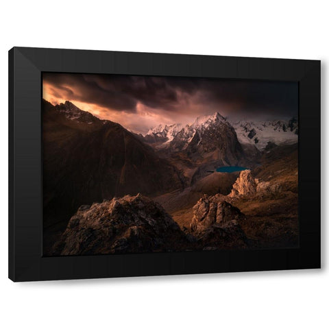 Blue Lagoon II Black Modern Wood Framed Art Print with Double Matting by Nienartowicz, Karol