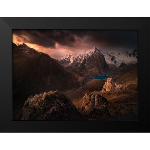 Blue Lagoon II Black Modern Wood Framed Art Print by Nienartowicz, Karol