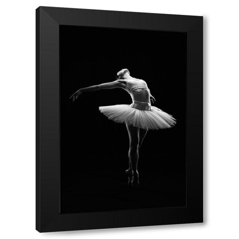 Ballet in the dark Black Modern Wood Framed Art Print by Suntiniwat, Pattanawit