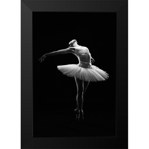 Ballet in the dark Black Modern Wood Framed Art Print by Suntiniwat, Pattanawit