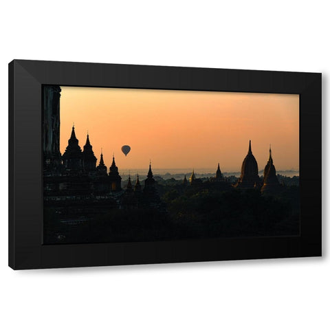 Sunrise in Bagan Black Modern Wood Framed Art Print by Tagliarino, Marco