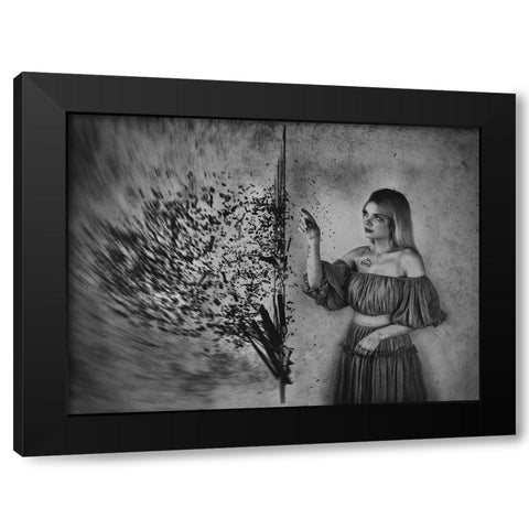 Broken Pieces Black Modern Wood Framed Art Print with Double Matting by Ulfig Arps, Sandra