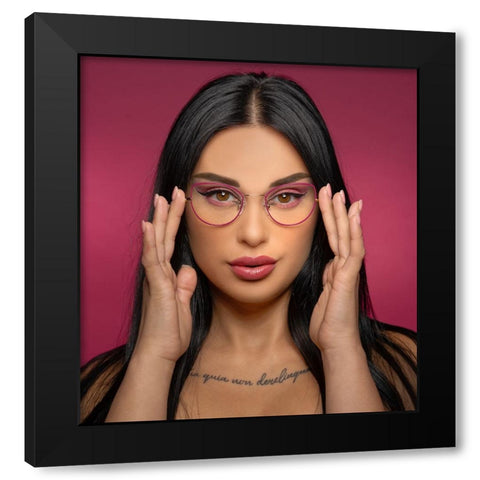 Eyewear Makeup Black Modern Wood Framed Art Print with Double Matting by Rozenberg Sherez, Ifat