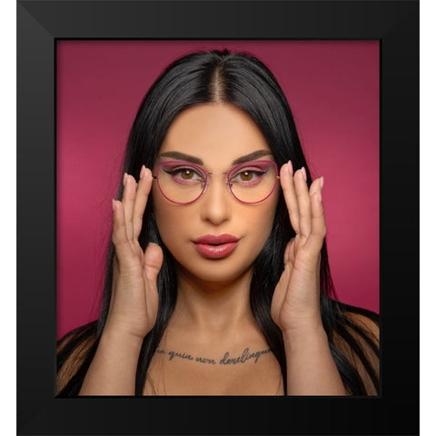 Eyewear Makeup Black Modern Wood Framed Art Print by Rozenberg Sherez, Ifat