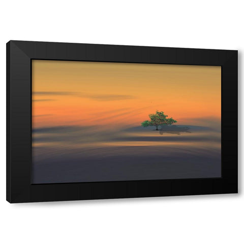 Alone Black Modern Wood Framed Art Print by Zielinska, Barbara