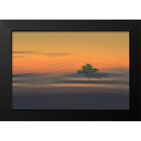 Alone Black Modern Wood Framed Art Print by Zielinska, Barbara