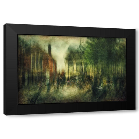 Gelateria Black Modern Wood Framed Art Print by Van Der, Jan