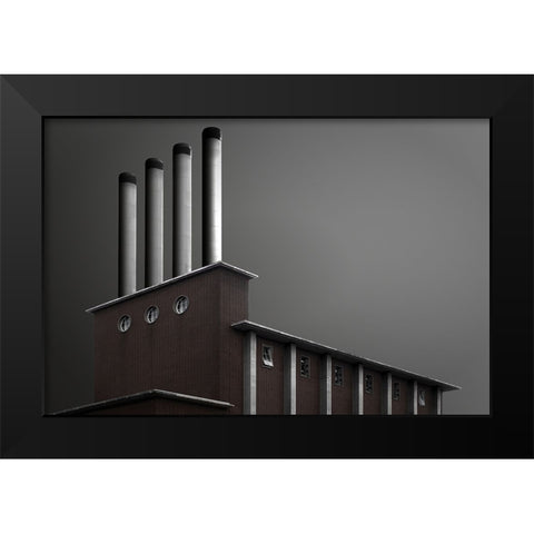 Chimneys Black Modern Wood Framed Art Print by Endermann, Rolf