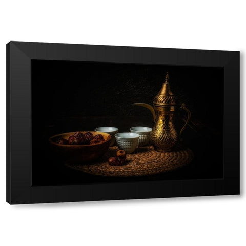 Stilllife Black Modern Wood Framed Art Print by Elsharma, Yasmin