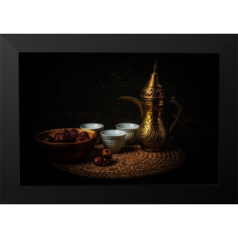 Stilllife Black Modern Wood Framed Art Print by Elsharma, Yasmin