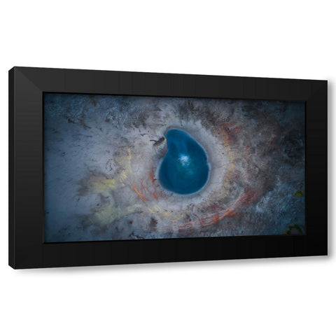 The Eye Black Modern Wood Framed Art Print with Double Matting by De La, Javier