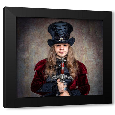 Lord Of Discipline Black Modern Wood Framed Art Print with Double Matting by Springgay, Daniel