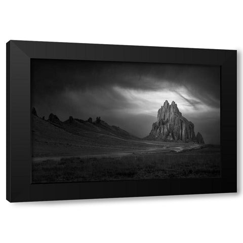 Ship Rock Black Modern Wood Framed Art Print by Ji, Shirley