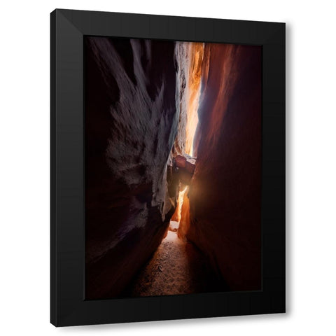 Rock And Hard Place Black Modern Wood Framed Art Print by Fan, John