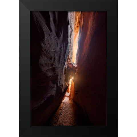 Rock And Hard Place Black Modern Wood Framed Art Print by Fan, John