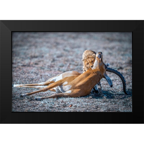 Hunt Black Modern Wood Framed Art Print by Tianhuayu