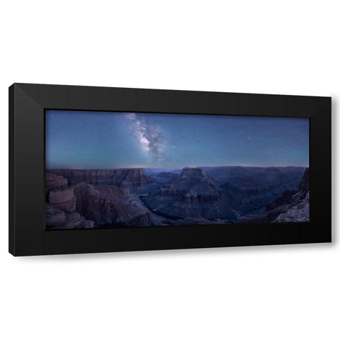 Grand Canyon And Milky Way Black Modern Wood Framed Art Print by Wei, Willa