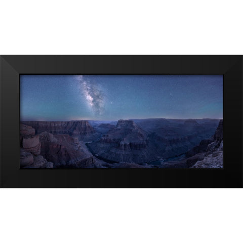 Grand Canyon And Milky Way Black Modern Wood Framed Art Print by Wei, Willa