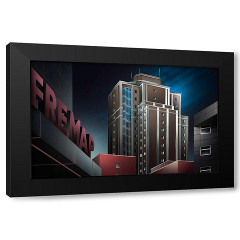 Hospital Xeral Black Modern Wood Framed Art Print by Otero Sobrino, Dani