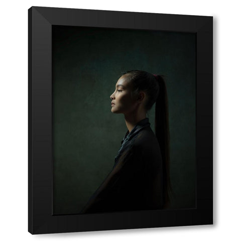Annie Black Modern Wood Framed Art Print by Chai Telan, Thanakorn