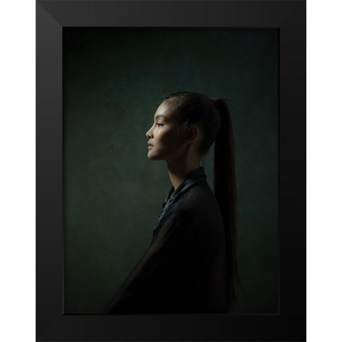 Annie Black Modern Wood Framed Art Print by Chai Telan, Thanakorn