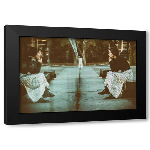 The Reflection Of The Soul Black Modern Wood Framed Art Print by Jose, Juan