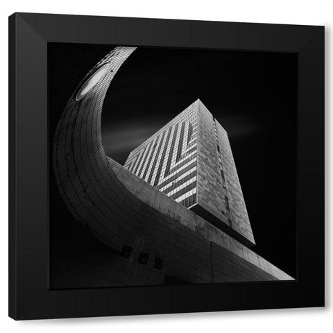 Kyjev Black Modern Wood Framed Art Print by Vazan, Karol