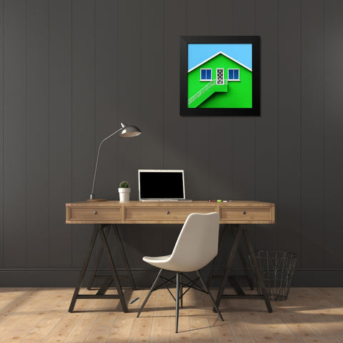 Green House Black Modern Wood Framed Art Print by Novillo, Alfonso