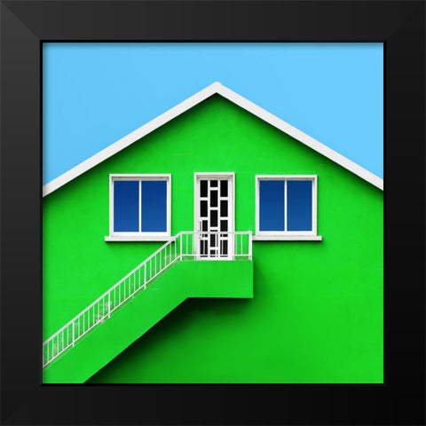 Green House Black Modern Wood Framed Art Print by Novillo, Alfonso