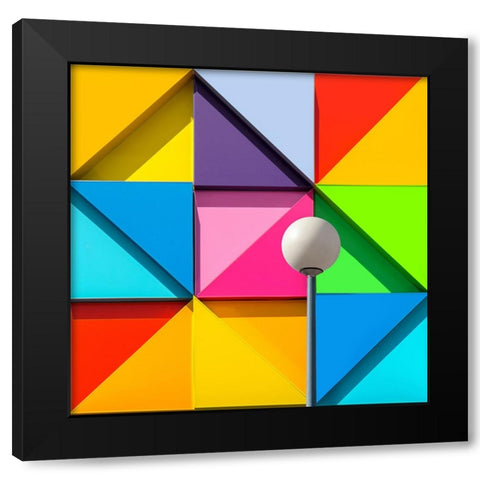 Geometry Colors Black Modern Wood Framed Art Print with Double Matting by Novillo, Alfonso
