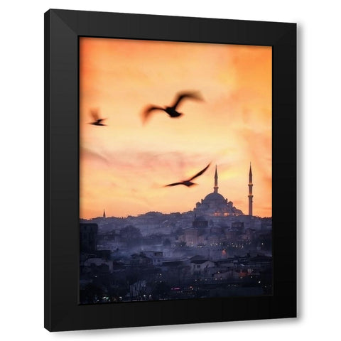 Sunset in Istanbul Black Modern Wood Framed Art Print by Lopez, Bartolome
