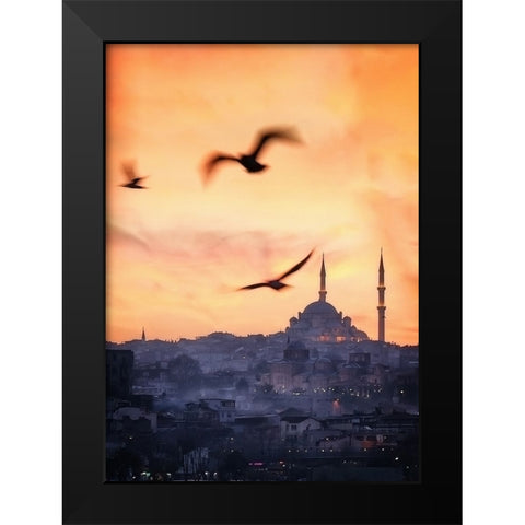 Sunset in Istanbul Black Modern Wood Framed Art Print by Lopez, Bartolome