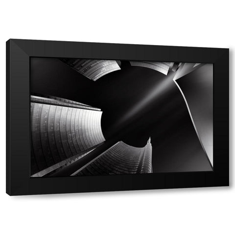 Metal Milan Downtown Black Modern Wood Framed Art Print by Parejo, Jose