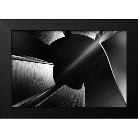 Metal Milan Downtown Black Modern Wood Framed Art Print by Parejo, Jose