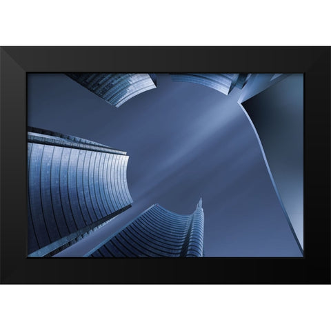 Blue Milano Black Modern Wood Framed Art Print by Parejo, Jose