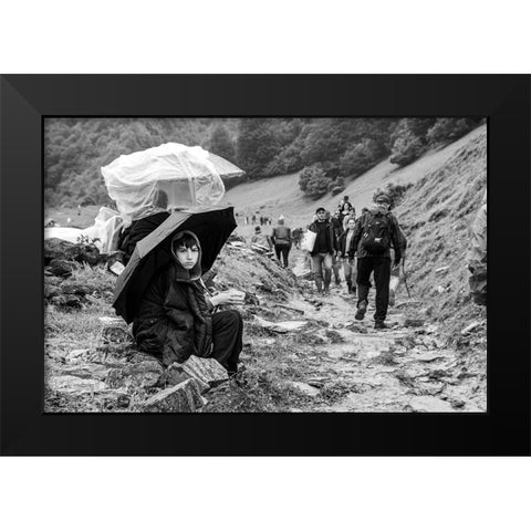 The Son Of  The Mountain Black Modern Wood Framed Art Print by Bliadze, Lana