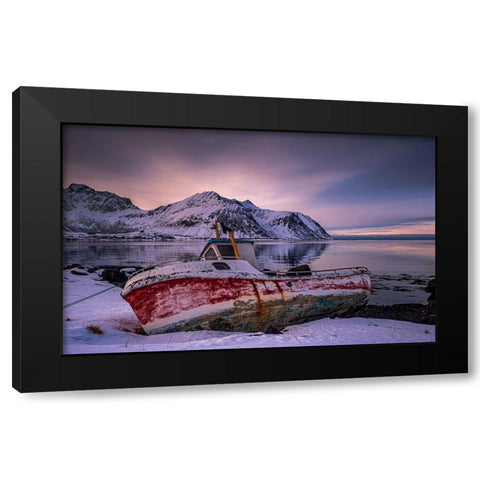 Stranded At Sundklakkstraumen Black Modern Wood Framed Art Print by Goossens, Henk