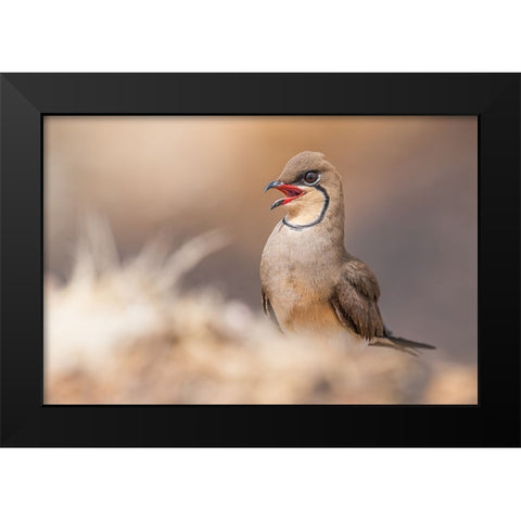 Red Lips.! Black Modern Wood Framed Art Print by Elkahlawi, Ahmed