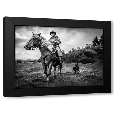 Wild Life Black Modern Wood Framed Art Print by Girmencea, Robert