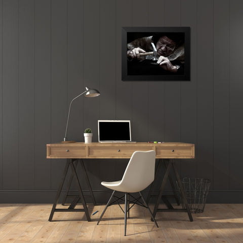 The Old Craftsman Black Modern Wood Framed Art Print by Groth, Martin