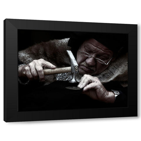 The Old Craftsman Black Modern Wood Framed Art Print by Groth, Martin