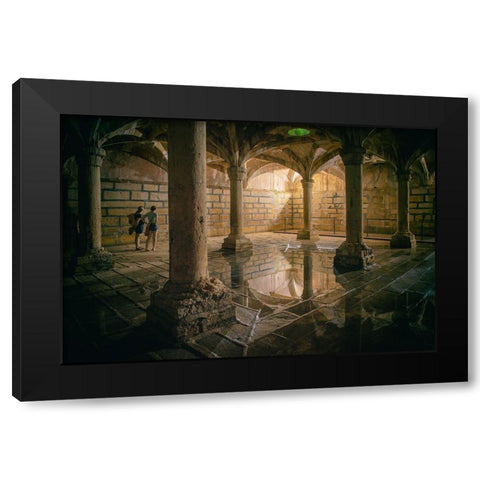 Water Well Black Modern Wood Framed Art Print by Kozuh, Primoz