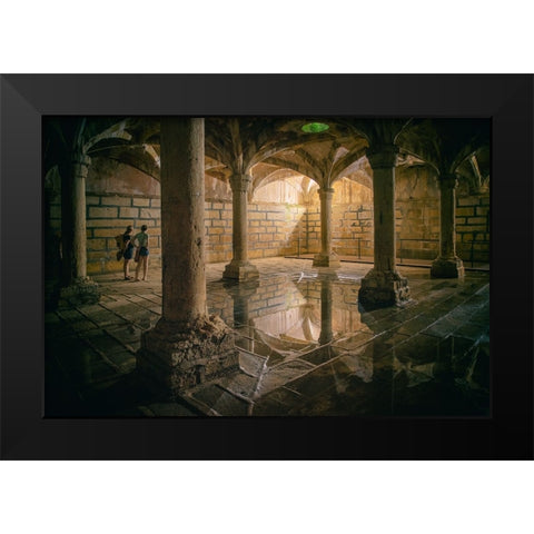 Water Well Black Modern Wood Framed Art Print by Kozuh, Primoz