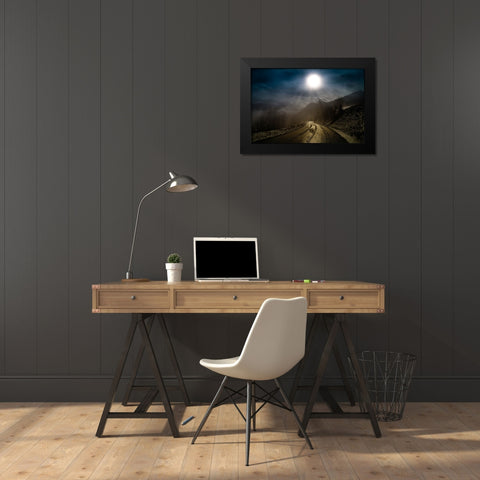 Mountain Road Black Modern Wood Framed Art Print by Baudot, Christophe